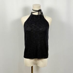 Loft Black Knit Halter Neck Tank Top Women's Size S